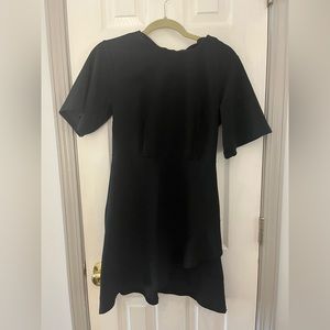 Black dress with ruffle